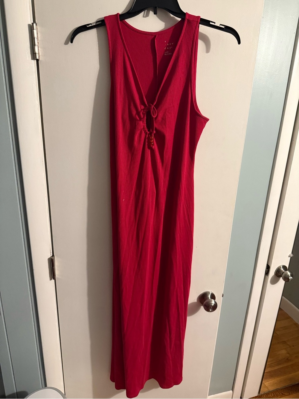 a new day Sleeveless Red Tie-Front Maxi Dress